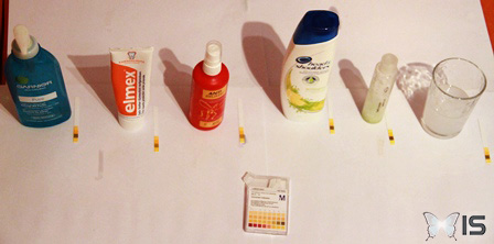 Comparaison du pH de produits hygiéniques et cosmétiques